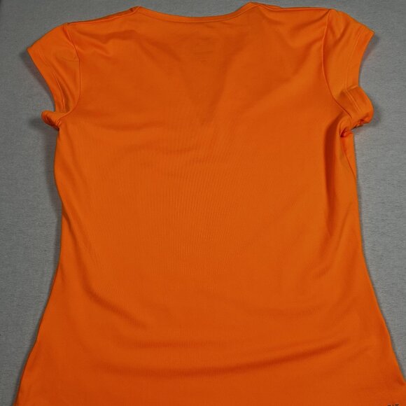 Nike Tennis Dri Fit Pure V Neck Activewear Shirt Size Medium Orange LIKE NEW - Picture 2 of 7